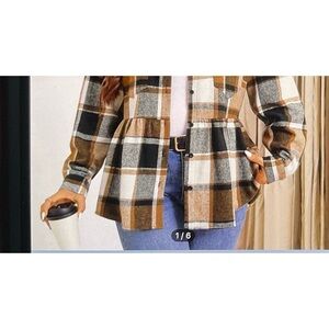 GUC | SHEIN - Flared Plaid long sleeve shirt